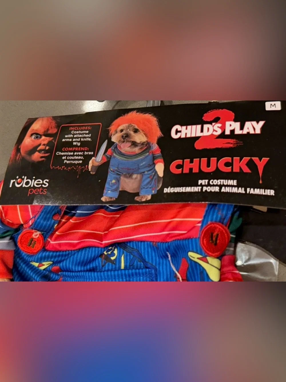Rubies Child’s Play II Chucky Dog Pet Halloween Costume Size Medium Horror NWT